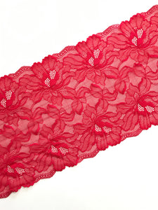 Sparkling Red 8.75" Wide Stretch Lace