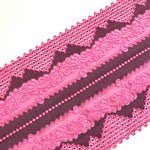 Load image into Gallery viewer, Bubblegum &amp; Gray 7.5&quot; Wide Stretch Lace
