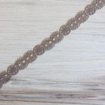 Load image into Gallery viewer, 10YDS Cocoa .75&quot; Wide Venice Lace
