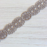 Load image into Gallery viewer, 10YDS Cocoa .75&quot; Wide Venice Lace
