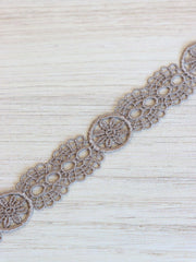 Load image into Gallery viewer, 10YDS Cocoa .75" Wide Venice Lace