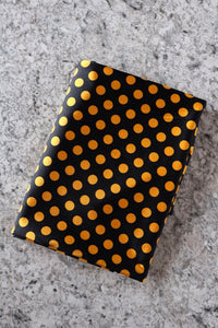 Golden Yellow/Black Small Polka Dot Nylon Spandex