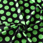 Load image into Gallery viewer, Lime/Black Large Polka Dot Nylon Spandex
