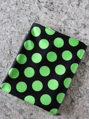 Load image into Gallery viewer, Lime/Black Large Polka Dot Nylon Spandex
