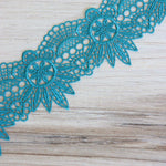 Load image into Gallery viewer, Turquoise 2" Wide Crochet Lace
