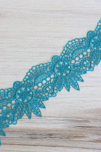 Turquoise 2" Wide Crochet Lace