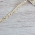 Load image into Gallery viewer, Beige &amp; Gold .5&quot; Wide Crochet Lace Trim
