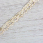 Load image into Gallery viewer, Beige &amp; Gold .5&quot; Wide Crochet Lace Trim
