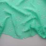 Load image into Gallery viewer, Mint Green Floral Laser Cut Chiffon
