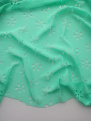 Load image into Gallery viewer, Mint Green Floral Laser Cut Chiffon