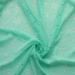 Load image into Gallery viewer, Mint Green Floral Laser Cut Chiffon

