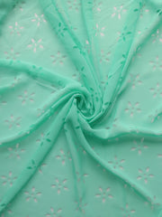 Load image into Gallery viewer, Mint Green Floral Laser Cut Chiffon