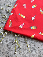 Load image into Gallery viewer, Summer Treats on Red Double Brushed Poly