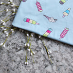 Load image into Gallery viewer, Summer Treats on Light Blue Double Brushed Poly
