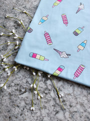 Load image into Gallery viewer, Summer Treats on Light Blue Double Brushed Poly
