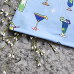 Load image into Gallery viewer, 7YD REMNANT; Margaritaville on Light Blue Double Brushed Poly
