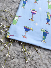 Load image into Gallery viewer, 7YD REMNANT; Margaritaville on Light Blue Double Brushed Poly
