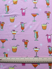 Load image into Gallery viewer, 2YD 32IN REMNANT; Margaritaville on Pink Double Brushed Poly
