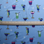 Load image into Gallery viewer, 7YD REMNANT; Margaritaville on Light Blue Double Brushed Poly
