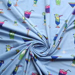 Load image into Gallery viewer, 7YD REMNANT; Margaritaville on Light Blue Double Brushed Poly
