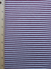 Load image into Gallery viewer, Burgundy &amp; Ivory Mini Stripe Rayon Spandex Jersey