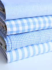 Load image into Gallery viewer, Periwinkle Thick Stripe | Limerick Linen Yarn Dyed | Robert Kaufman