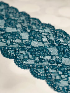 Teal 9" Wide Stretch Lace