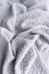 Cloud Gray Interwoven Squares Quilted Knit | By The Half Yard