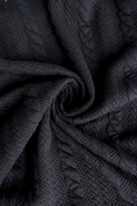 Black Cables Quilted Knit | By The Half Yard