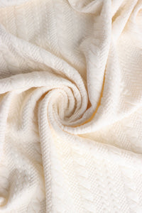 Ivory Cables Quilted Knit | By The Half Yard