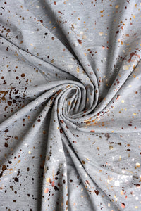 Paint Splatter Multi Tone Foil on Heather Gray French Terry