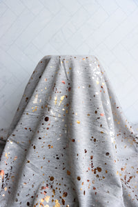 Paint Splatter Multi Tone Foil on Heather Gray French Terry