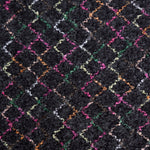 Load image into Gallery viewer, Multicolor Argyle on Black Wool Boucle Sweater Knit | By The Half Yard
