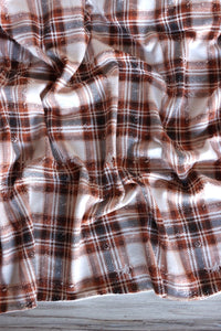 Distressed Rust Plaid French Terry