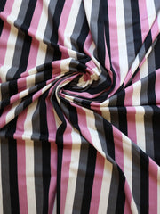 Load image into Gallery viewer, Mauve/Black/Gray/Ivory Vertical Stripe Double Brushed Poly