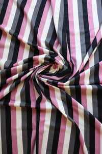 Mauve/Black/Gray/Ivory Vertical Stripe Double Brushed Poly