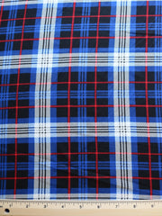 Load image into Gallery viewer, Royal/Black/Ivory/Red Finn Plaid Double Brushed Poly
