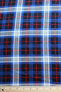 Royal/Black/Ivory/Red Finn Plaid Double Brushed Poly