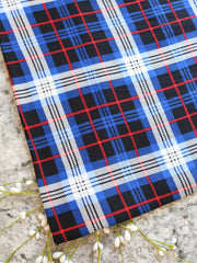 Load image into Gallery viewer, Royal/Black/Ivory/Red Finn Plaid Double Brushed Poly
