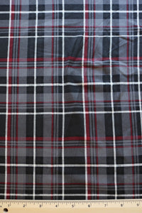 Gray/Black/Burgundy/Ivory Zion Plaid Double Brushed Poly