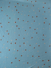 Load image into Gallery viewer, Tossed Hearts on Chambray Brushed Sweater Knit
