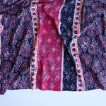 Load image into Gallery viewer, Magenta &amp; Navy Batik Vertical Stripe Double Brushed Poly
