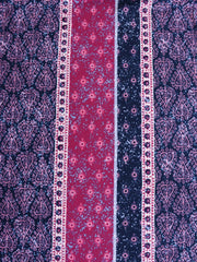 Load image into Gallery viewer, Magenta &amp; Navy Batik Vertical Stripe Double Brushed Poly