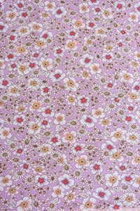 60's Mod Floral on Faded Rose Double Brushed Poly