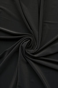 Black Ribbed Polyester Spandex Tricot