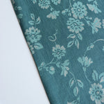 Load image into Gallery viewer, 1YD 24IN REMNANT; Teal Floral | Wishwell Loire Valley Jacquards | Robert Kaufman
