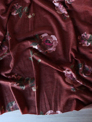 Load image into Gallery viewer, Gwen Floral on Dark Rust French Terry
