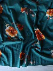 Load image into Gallery viewer, Gwen Floral on Teal French Terry