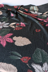 Estelle Floral on Dark Olive French Terry