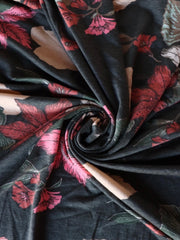 Load image into Gallery viewer, Estelle Floral on Dark Olive French Terry